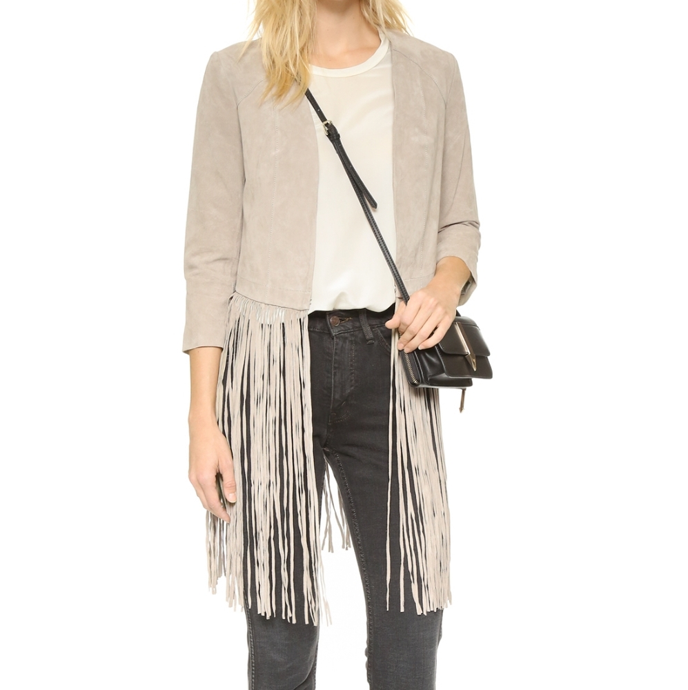Soia & Kyo Suede Fringe Romie Jacket